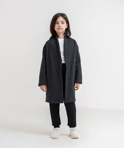 Girls' Overlap Fleece Cardigan